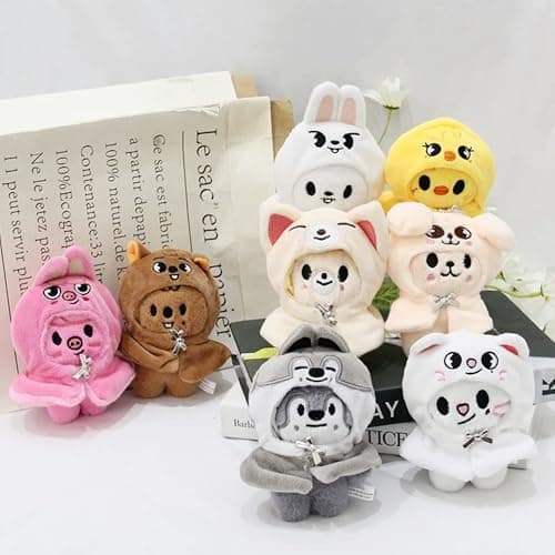 RHEETADA 8 PCS Skzoo Keychains 4 Inches SKZ Plush Keychains SKZ Set Key Handbag Pendants(Detacloak) thumbnail 2