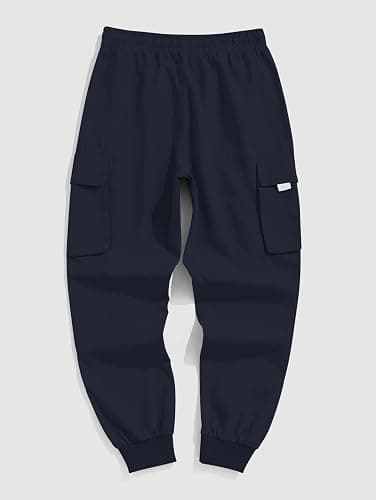 Men Techwear Cargo Joggers Flap Pocket Elastic Drawstring Waist Pants thumbnail 6