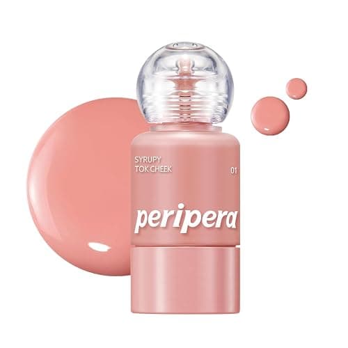 PERIPERA SYRUPY TOK CHEEK 5 Colors, Liquid Blush, Dewy Finish and Hydrates All day, Soft Velvet Texture Face Cheek Tint (01 LIGHT PEACH, One Size) - Image 1