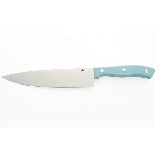 Oster Evansville 14 Piece Stainless Steel Cutting Kitchen Knife Cutlery Set with Wooden Block Holder and Knife Sharpener, Turquoise thumbnail 6