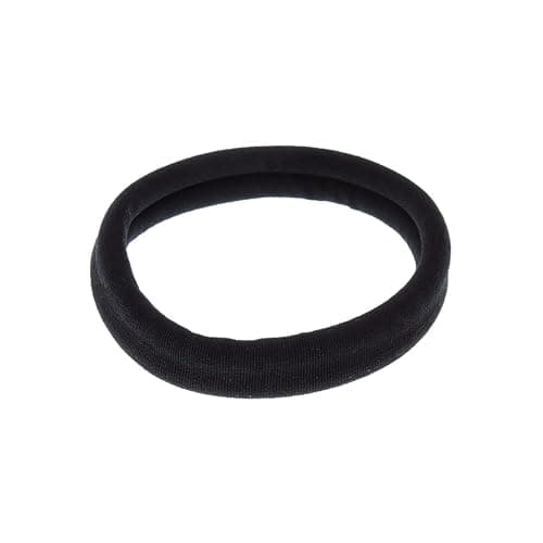 Righe e Pois - Elastici per capelli semplici in microfibra - made in Italy -fermacoda spessore 0.8 cm diametro 5 cm - confezione 3 pezzi (Nero) thumbnail 4