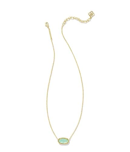 Kendra Scott Elisa Pendant Necklace Gold Light Green Mother Of Pearl One Size - Image 1