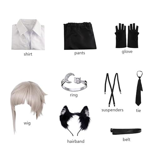 Zezuxy Nakajima Atsushi Costume Black Uniform With Headband Party Suit thumbnail 5