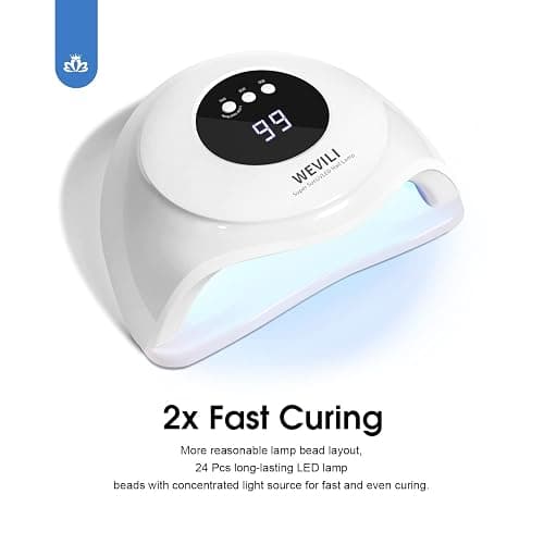 WEVILI 72W UV Nail Lamp, UV Light for Gel Nails with Smart Sensor, 3 Timer Settings & LCD Display, Portable Fast Curing Nail Dryer for Salon and Home Use (White) thumbnail 2