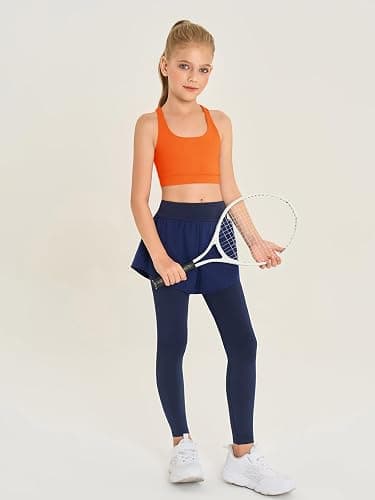 Haloumoning Girls Training Bra Kids Strappy Scoop Neck Bras Yoga Sports Comfort Dance Crop Top 5-14 Years thumbnail 4