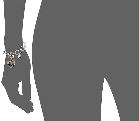 GUESS Toggle Chain Bracelet with Logo Heart Link Charm Bracelet thumbnail 3