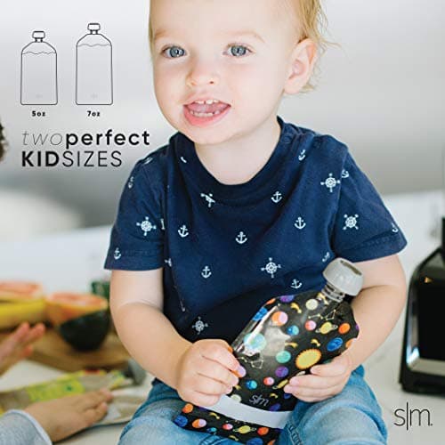 Simple Modern Reusable Baby Food Pouches for Toddlers | BPA Free Plastic, Food Safe, Freezer Safe | Refillable for Applesauce Yogurt & Puree Squeeze Pouch | 10 pack | 5oz | Assorted thumbnail 4
