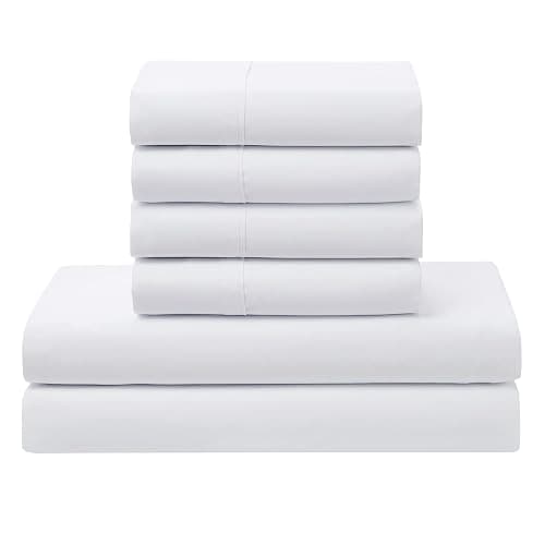 Sweet Home Collection 5 Piece Comforter Set Bag Solid Color All Season Soft Down Alternative Blanket & Luxurious Microfiber Bed Sheets, White, Twin thumbnail 6
