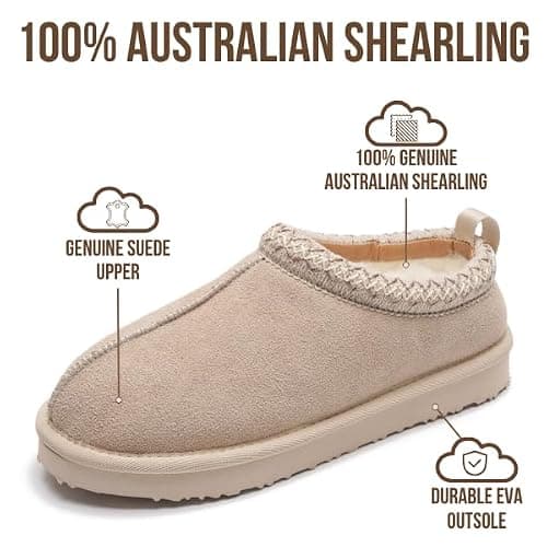 Project Cloud 100% Genuine Leather Womens Slippers with Genuine Australian Shearling Fur Lining Slippers for Women - Non-Slip EVA with Memory Foam Fuzzy Slippers Women Footwear (Nerita) thumbnail 2