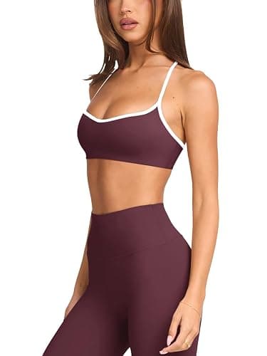 LASLULU Womens Adjustable Spaghetti Straps Sports Bra Sweetheart Neck Wireless Padded Workout Yoga Crop Tops thumbnail 2