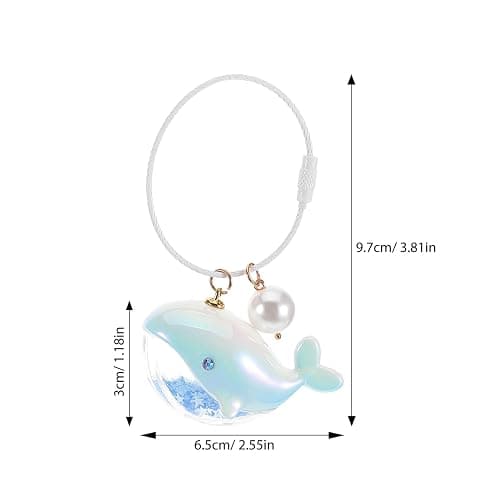 TOPPERFUN Dolphin Keychain, Cute Nar Whal Whale Keychain Wifty, Kawaii Car Creative Pendants, Adorable Bag Ornaments Coin Purse Accessories, Valentines Day Colorful Whale Pearl Model for Women thumbnail 2