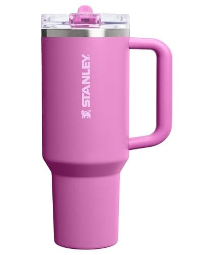 STANLEY Quencher ProTour Flip Straw Tumbler with Leakproof Lid 40 oz | Built-In Straw & Handle | Cupholder Compatible for Travel | Insulated Stainless Steel Cup | BPA-Free | Dark Blossom - Image 1