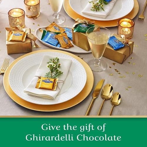 GHIRARDELLI Premium Chocolate Assortment - Milk, Dark, Sea Salt, Caramel and 60% Cacao Squares, 23.8 oz Bag thumbnail 7