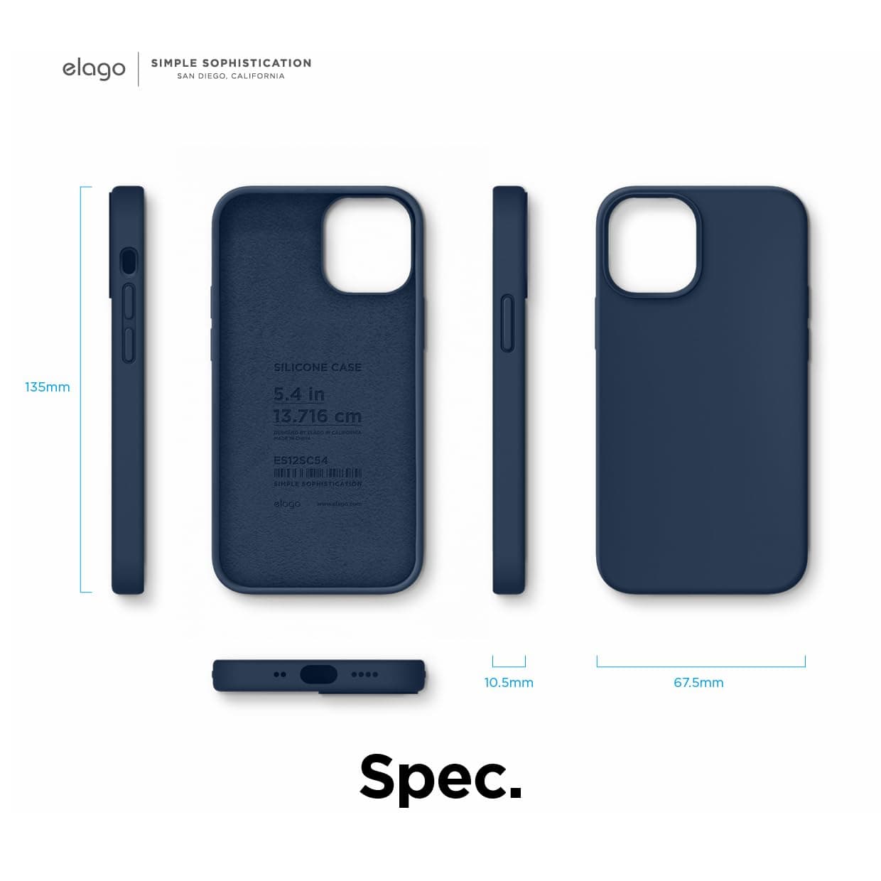 elago Liquid Silicone Case Designed for iPhone 12 Mini (5.4"), Premium Silicone, Full Body Protection : 3 Layer Shockproof Cover Case (Pacific Blue) thumbnail 8
