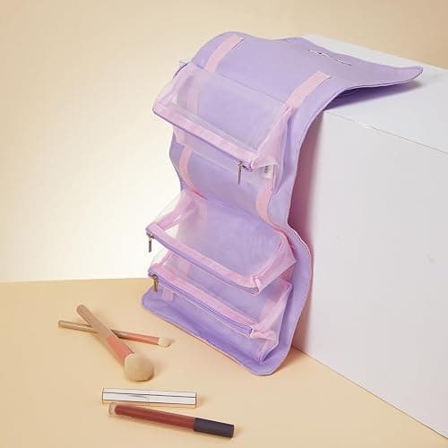MINISO Snoopy Colorful Life Collection Foldable Makeup Bag Cosmetic Bag Waterproof Large Roll-Up Portable Travel Organizer For Women Girls thumbnail 4