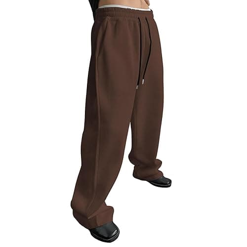Baggy Sweatpants Men Wide Leg Sweats Pants Loose Cotton Open Bottom Joggers with Pockets Y2k Tall Trousers Streetwear