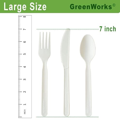 GreenWorks Heavy-duty Compostable Spoons,BPI Certified,100 Count Large Disposable Cutlery Spoons thumbnail 6