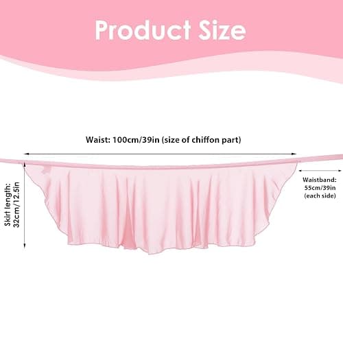 Damen Ballettrock Wickelrock Chiffon Tanz Rock Verstellbare Taille Krawatten Gymnastik Ballettrock thumbnail 4