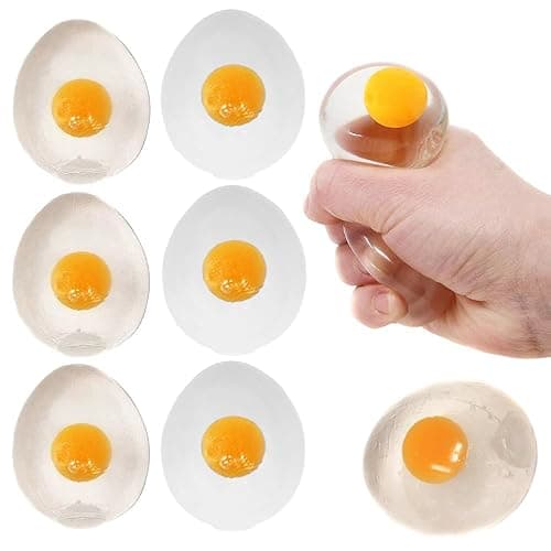 The Dreidel Company Sticky Egg Splat (Clear & White Variety, 6-Pack) - Image 1