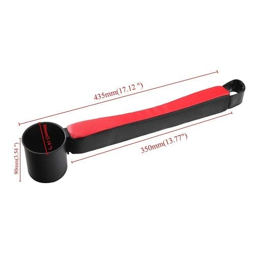 Supin 2 Prices Car Seat Gap Filler Pad PU Leather Console Side Pocket Organizer and one Cup for Cellphone Wallet Coin Key (Black+Red) thumbnail 6