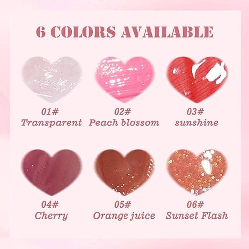 Yasovigi 6 Colors Lip Oil Lip Stain, Watery Lip Oil Lip Tint Stain Set, Liquid Lipstick Lip Gloss Moisturizing, Multi-use Lip and Cheek Tint, Non-Sticky, High Pigment (Type A) thumbnail 3