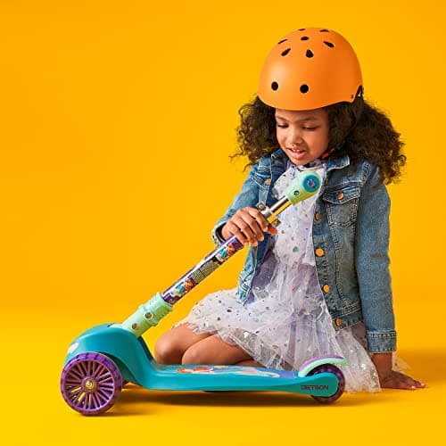 Jetson Disney's The Little Mermaid Three-Wheel Kids' Kick Scooter | Includes LED Lights on Stem & Light-Up Wheels |Height-Adjustable Handlebar Lean-to-Steer |Easy-Folding Mechanism Ages 3+, Purple thumbnail 6