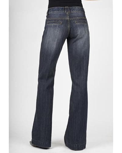 Stetson Apparel Womens Relaxed Fit Dark Wash 214 City Trouser Jeans Blue thumbnail 2