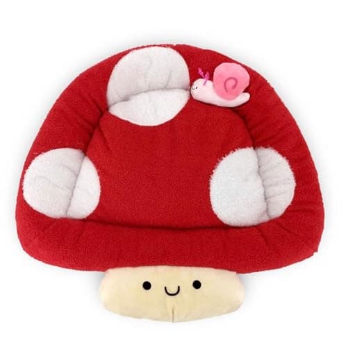 TONBO Soft Plush Small Cute and Cozy Nature Dog Cat Bed, Washer and Dryer Friendly (Mushroom) - Image 1