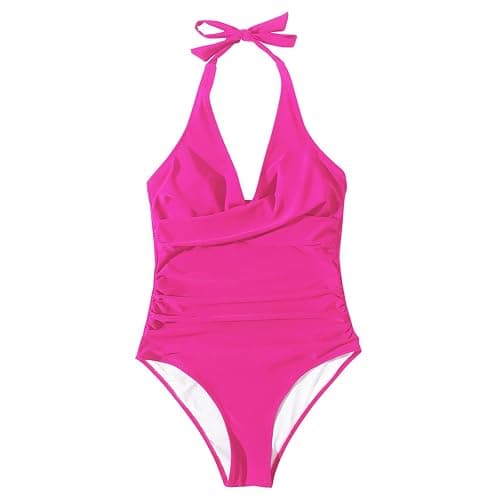 SUUKSESS Women Sexy Tummy Control One Piece Swimsuits Halter Push Up Bathing Suits thumbnail 4