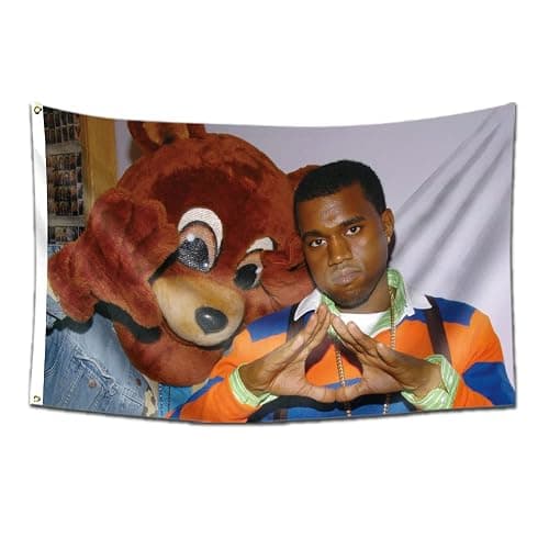 Kanye Bear Flag,3x5 Funny House Banner with 2 Brass Grommets for College Dorm Decor, Outdoor, Gift, Indoor, Garage, Home,House - Image 1