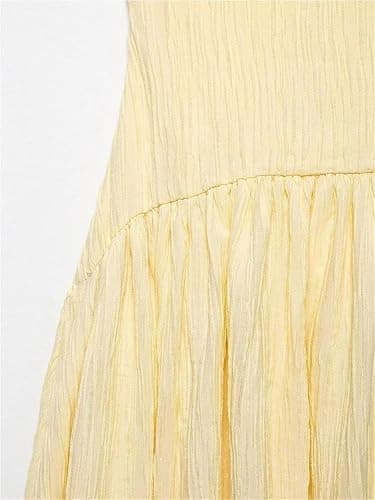 UHKOIXDFGQA Open Back Textured Midi Dress Square Neck Straps Sleeveless Casual Summer Skirt for Women Elegant Slim Fit Outfit thumbnail 6