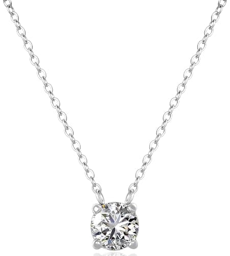 DAYMENLOVE 18K silver Plated Pendant Necklaces for Women, 5A Cubic Zirconia Ice Flower Cut, Hypoallergenic & Tarnish Resistant, Elegant Gift for Her, Anniversary Fashion Jewelry - Image 1