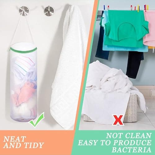 Boao Sock Laundry Bag with Mesh & Zipper - Hanging Hosiery Wash Bag for Socks, Lingerie, Underwear & Bras (3 Pieces) thumbnail 6