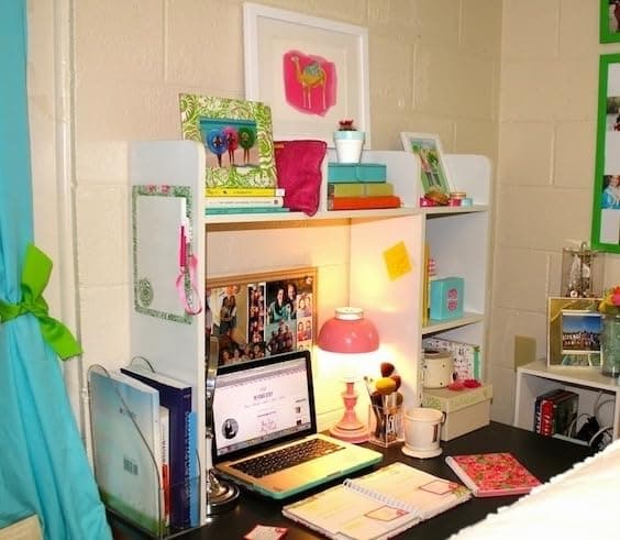 Classic Dorm Desk Bookshelf - White - Image 1