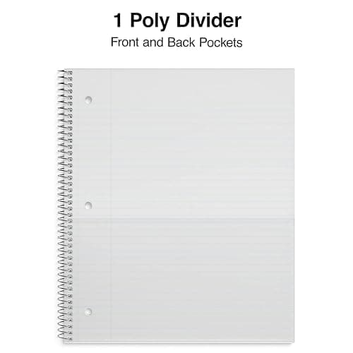 Staples Accel Durable Poly Cover 1-Subject Notebook, College Ruled, Teal | 8.5x11 inch notebook for school and office everyday note-taking. thumbnail 5