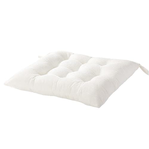 HLOVME Corduroy Chair Cushion with Ties Ultra Soft Warm Floor Cushion for Kids Reading Nook Comfortable Square Seat Cushion for Adult 15.7”x15.7”, White thumbnail 4