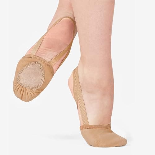 Stelle Half Soles Dance Shoes Women Canvas Lyrical Ballet Pirouette Turners | Breathable canvas, Suede leather sole, Flexible fit, Silicone-backed elastic straps, Jazz and contemporary dance thumbnail 2