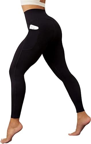 DLOODA Yoga Leggings for Women with Pockets High Waisted Tummy Control Yoga Pants Soft Buttery Workout Leggings Gym thumbnail 2