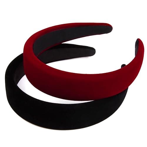TERSE Black Velvet Headband for Women Non Slip Thick Head Band 1.3 Inches Wide Headband for Women’s Hair Fashion Hair Accessories Velvet Women Headbands thumbnail 3