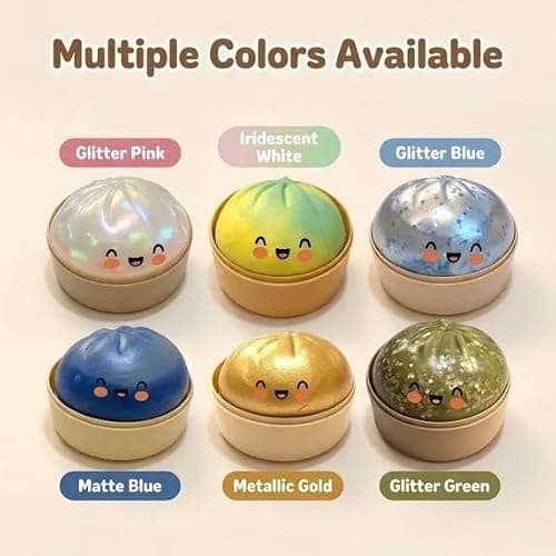 Dumplings Squishy Stress Balls Fidget Sensory Toy Mystery Dumplings Squishy Soft Squeeze Decompression Dough for Adults thumbnail 3