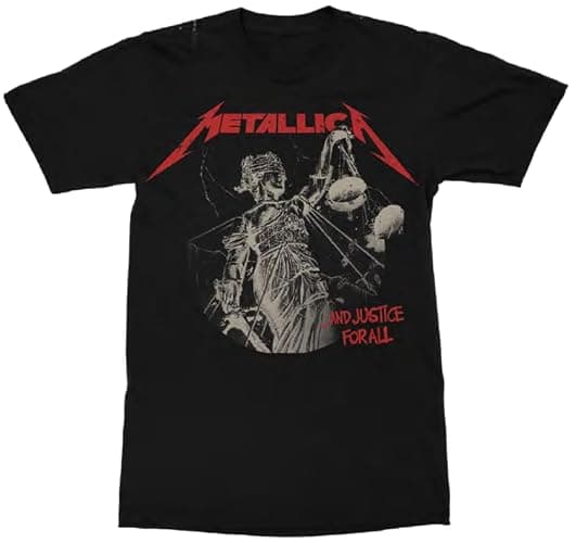 Merch Traffic Men's Metallica Justice for All-Red Logo Unisex Tee - Image 1