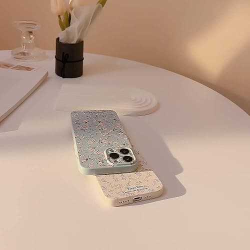 Ownest Compatible with iPhone 14 Plus Case Vintage Floral Rose Pattern Cute Design for Women Girls Fashion Slim Soft Flexible TPU Rubber for iPhone 14 Plus-White thumbnail 7