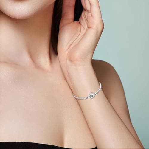 💙 CYCUFF Clip Spacer Charm for Bracelet 925 Sterling Silver Star Moon Pave Cubic Zirconia Clip Lock Stopper Bead Charm Gift for Women thumbnail 4