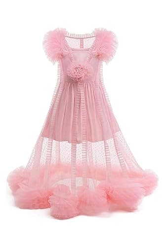 Yulefly Glinda Costume Girls Pink Dress Set Glinda Wand Crown Dress Up Party Halloween Costumes thumbnail 2