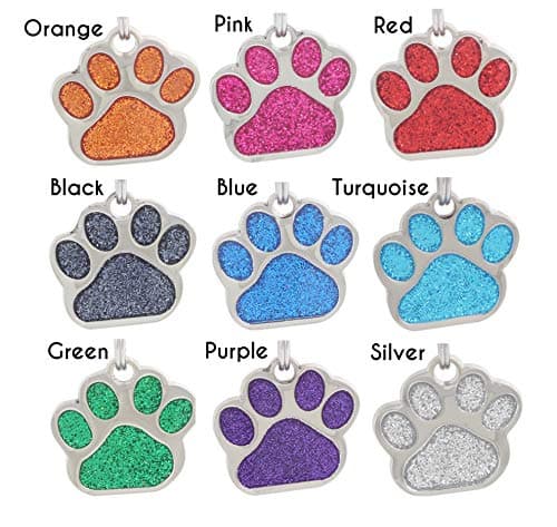 Pet ID Tag, Glitter Paw Bling, Cat ID Tag, Dog ID Tag, Custom Engraved, Dog Name Tag, Cat Name Tag, Dog Tags Personalized, Cat Tags Personalized, Pet Tag Personalized thumbnail 2