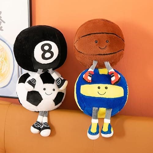 XIGUI 13 inch Basketball Pillow Basketball Stuff Plush, Basketball Gifts for Boys and Girls, Soft Sports Pillows Basketball Stuffed Animal Room Decor (Basketball) thumbnail 5
