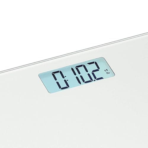 Amazon Basics Body Weight Scale - Auto On/Off Function, Silver, 11.81 x 10.63 x 0.85 inch thumbnail 4