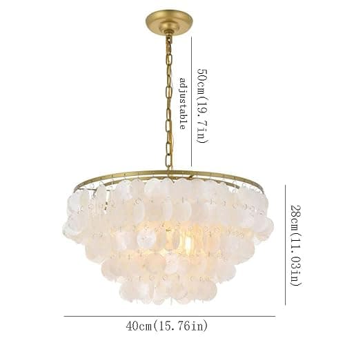 Shell Wind Chime Chandelier Metal Frame Mother-of-Pearl Pendant Light Personalized Creative Bedroom Study Children's Room Decoration Ceiling Pendent Lamp E26 Indoor Lighting Fixtures Lucky Star thumbnail 3