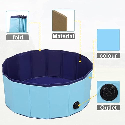 Dog Pool Foldable pet Pool Dog Swimming Pool pet Swimming Pool PVC Non-Slip for All Kinds of Pets (32x8in) thumbnail 4