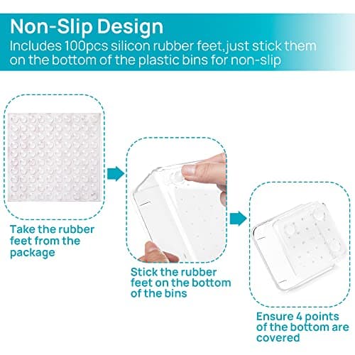 Vtopmart 25 PCS Clear Plastic Drawer Organisers Set, 4-Size Versatile Bathroom and Vanity Drawer Organiser Trays, Storage Bins for Makeup, Bedroom, Kitchen Gadgets Utensils and Office thumbnail 4